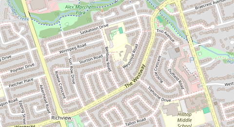 Map of a likely free parking spot near Westroyal Road, Etobicoke, Toronto