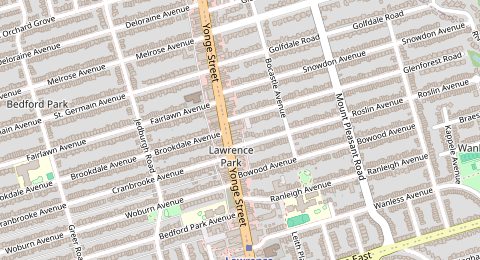 Map of a likely free parking spot near Glenforest Road, Don Valley West, Toronto