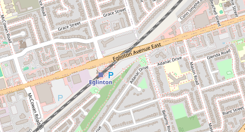 Map of a likely free parking spot near Parking South, Toronto