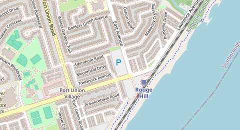 Map of a likely free parking spot near Lawrence Avenue East 6200, Scarborough, Toronto