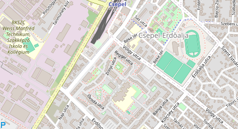Map of a likely free parking spot near Zrínyi utca, Csepel-Csillagtelep, Budapest