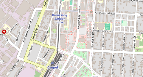 Map of a likely free parking spot near Kossuth Lajos utca 105, Csepel-Belváros, Budapest