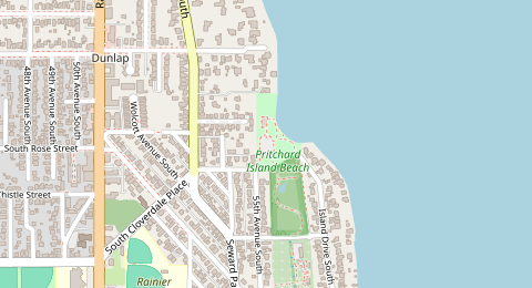 Map of a likely free parking spot near South Grattan Street, Dunlap, Seattle