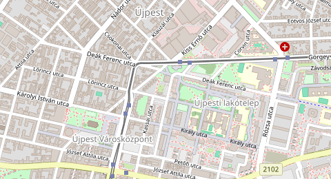 Map of a likely free parking spot near Lebstück Mária utca, Újpest, Budapest