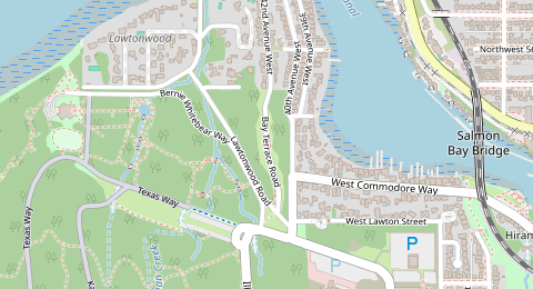 Map of a likely free parking spot near Bay Terrace Road, Ballard, Seattle