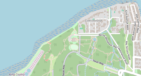 Map of a likely free parking spot near Bernie Whitebear Way, Seattle