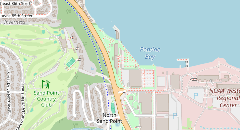 Map of a likely free parking spot near 62nd Avenue Northeast, Sand Point, Seattle