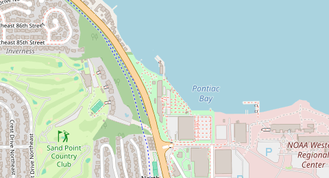 Map of a likely free parking spot near 62nd Avenue Northeast, Sand Point, Seattle