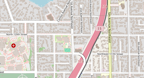Map of a likely free parking spot near 1st Avenue Northeast, Haller Lake, Seattle