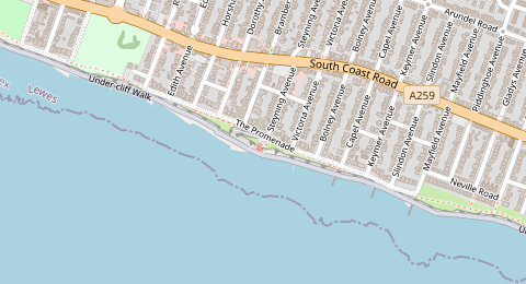 Map of a likely free parking spot near Bastion Steps, Peacehaven, Brighton