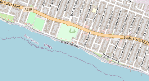 Map of a likely free parking spot near Roderick Avenue South Car Park, Brighton
