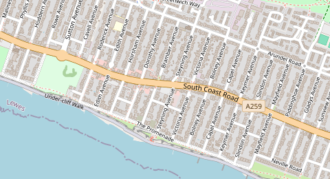 Map of a likely free parking spot near Steyning Avenue Car Park, Brighton
