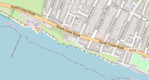 Map of a likely free parking spot near Fairlight Avenue Car Park, Brighton