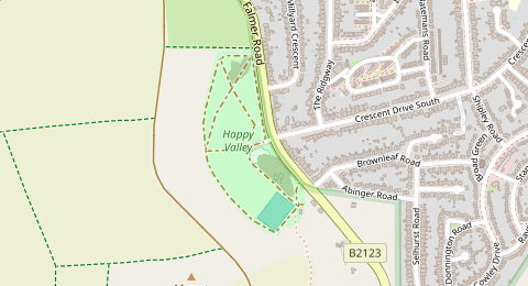 Map of a likely free parking spot near Crescent Drive South, Woodingdean, Brighton