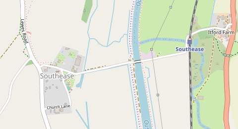 Map of a likely free parking spot near Egrets Way, Southease, Brighton