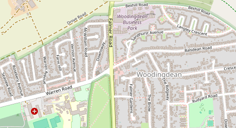 Map of a likely free parking spot near Warren Way, Woodingdean, Brighton