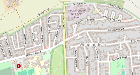 Map of a likely free parking spot near Warren Way, Woodingdean, Brighton