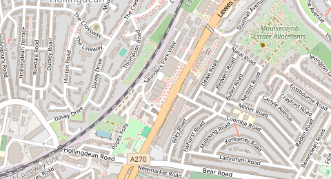 Map of a likely free parking spot near Pavillion Retail Park Parking, Brighton