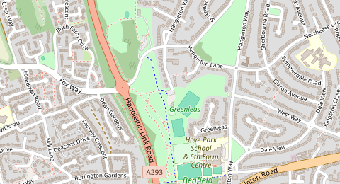 Map of a likely free parking spot near Hangleton Valley Drive, Hangleton, Brighton