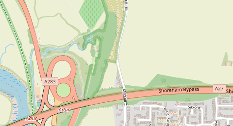 Map of a likely free parking spot near Mill Hill, Brighton