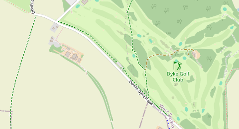 Map of a likely free parking spot near Devil's Dyke Road, Brighton