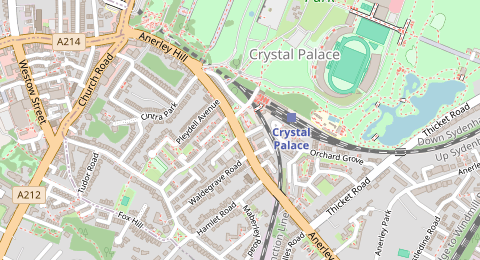 Map of a likely free parking spot near Anerley Road, Crystal Palace, London