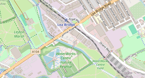 Map of a likely free parking spot near Lammas Road, Leyton, London