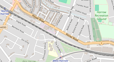 Map of a likely free parking spot near The Gardens, Rayners Lane, London