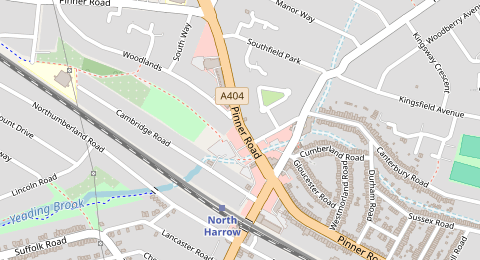 Map of a likely free parking spot near Pinner Road, Rayners Lane, London