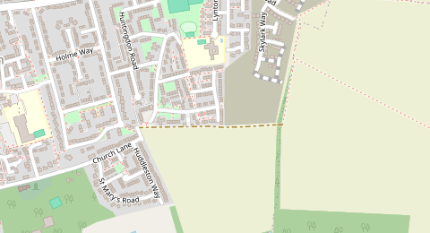 Map of a likely free parking spot near Plantation Road, Cambridge