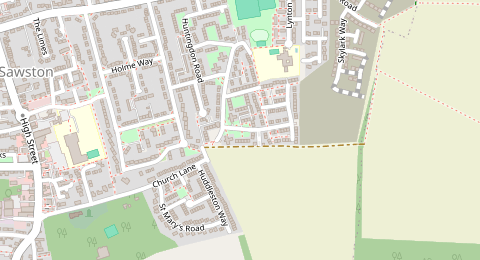 Map of a likely free parking spot near Plantation Road, Cambridge