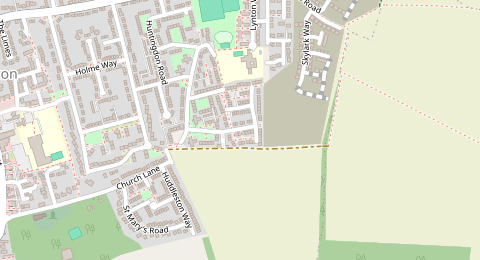Map of a likely free parking spot near Plantation Road, Cambridge