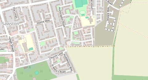 Map of a likely free parking spot near Plantation Road, Cambridge
