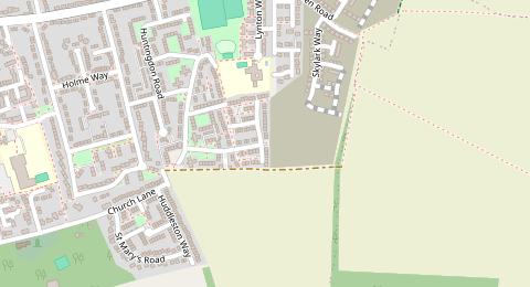 Map of a likely free parking spot near Plantation Road, Cambridge
