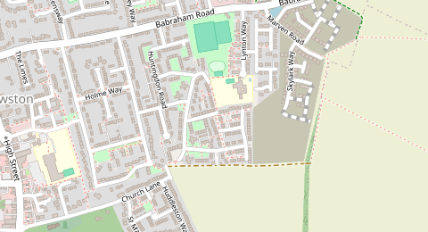 Map of a likely free parking spot near Henry Morris Road, Cambridge