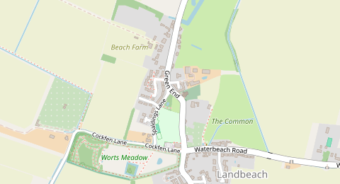 Map of a likely free parking spot near Spaldings Lane, Cambridge