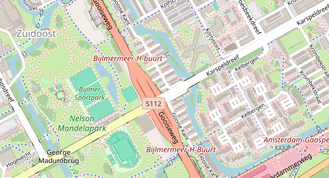 Map of a likely free parking spot near Gooise Kant, Zuidoost, Amsterdam
