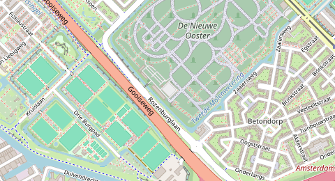 Map of a likely free parking spot near De Nieuwe Ooster, Amsterdam