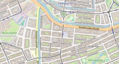 Map of a likely free parking spot near Eerste Jacob van Campenstraat, Zuid, Amsterdam