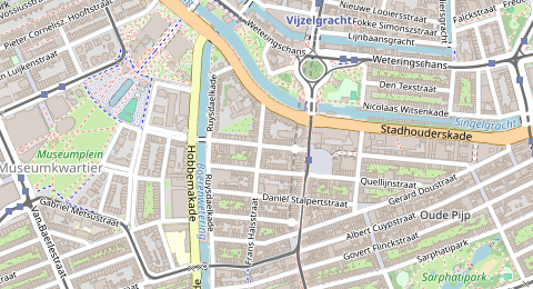Map of a likely free parking spot near Eerste Jacob van Campenstraat, Zuid, Amsterdam
