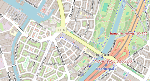 Map of a likely free parking spot near Winkelcentrum Mosveld, Amsterdam