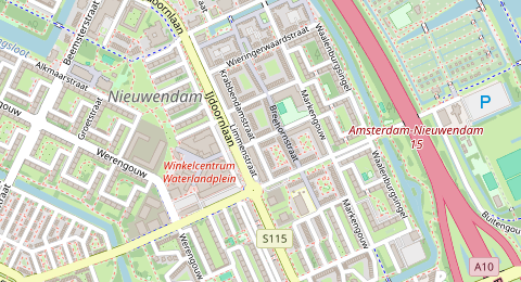 Map of a likely free parking spot near Slootdorpstraat, Noord, Amsterdam