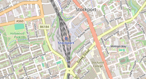 Map of a likely free parking spot near Grand Central, Heaton Norris, Manchester