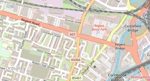 Map of a likely free parking spot near St Bartholomew's Drive, Ordsall, Manchester