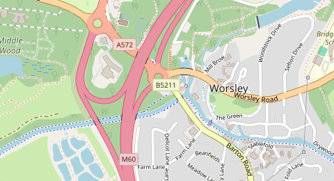 Map of a likely free parking spot near Barton Road, Winton, Manchester