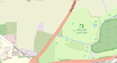 Map of a likely free parking spot near Ring Road, York