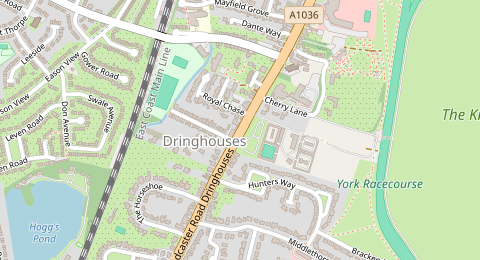 Map of a likely free parking spot near Tadcaster Road Dringhouses, Dringhouses, York