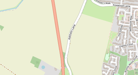 Map of a likely free parking spot near Askham Lane, York