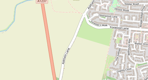Map of a likely free parking spot near Askham Lane, York