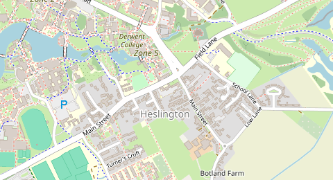 Map of a likely free parking spot near Car Park 5.1 (Stables), York